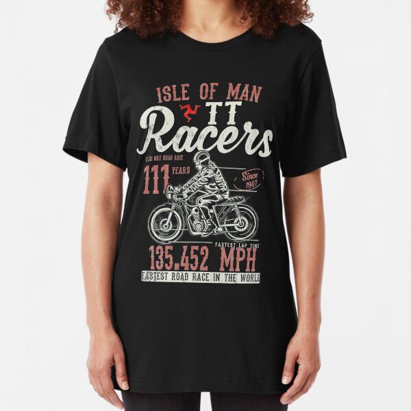 Isle Of Man TT Races Top Speed Racing 3 Legs Of Man Manx Flag Slim Fit T-Shirt