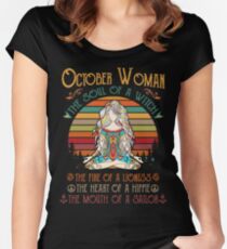 October Woman - Born in October - Queens are Born in October Fitted Scoop T-Shirt