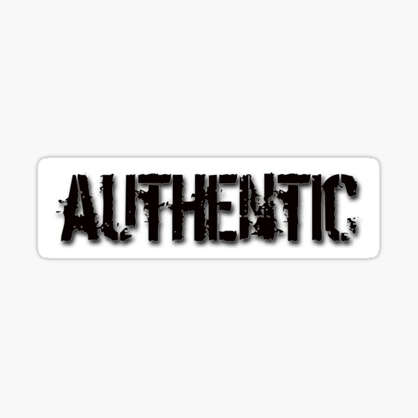 Authentic - black on white Sticker