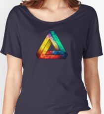 Abstract Multi Color Cubizm Painting Women's Relaxed Fit T-Shirt