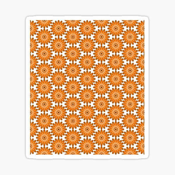 Orange daisies in 70s style Sticker