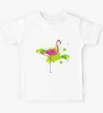 Paint Splatter Flamingo Kids Tee