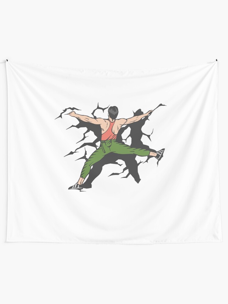 Alternate view of Cool Rock Climbing Shirt Funny Bouldering Gifts Tapestry