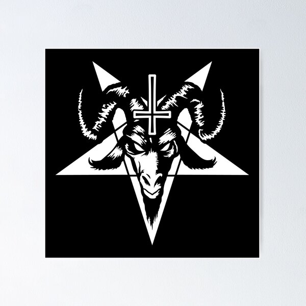 Item preview, Satanic Goat Head with Pentagram (white) designed and sold by Mystic-Land.