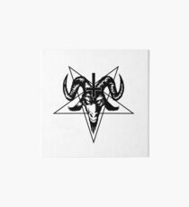 Satanic Goat Head with Pentagram (black) Art Board Print