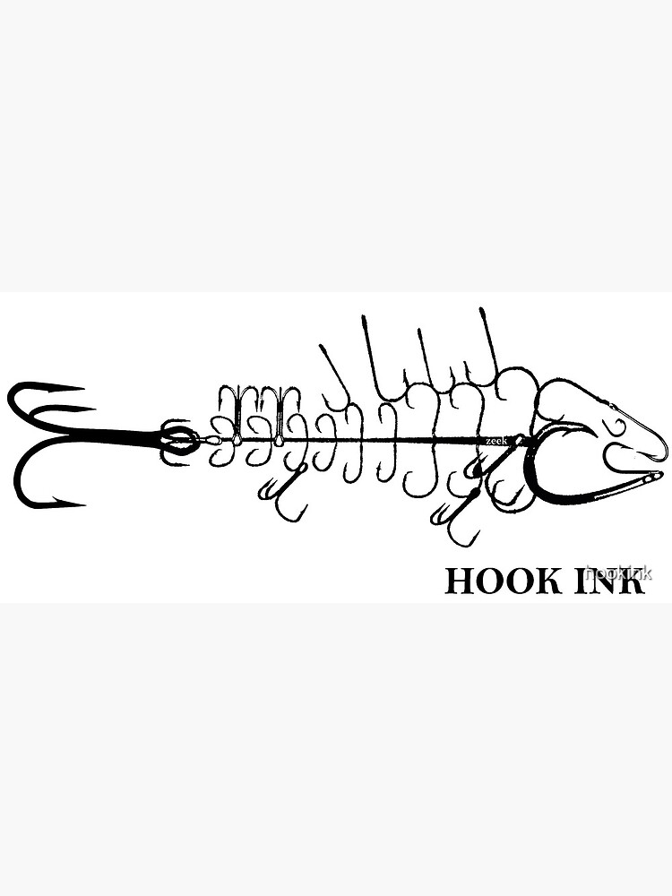 Hook ink Logo fish out of hooks Photographic Print for Sale by