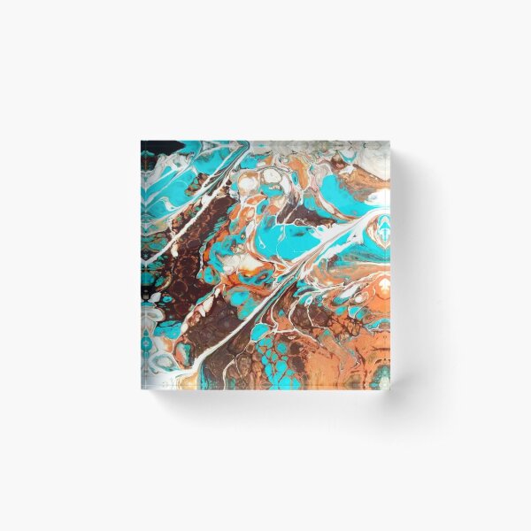 Item preview, Earth and Sea ; Rocks of Sardonia / acrylic pour turquoise umber sienna designed and sold by CandiceLCollins.