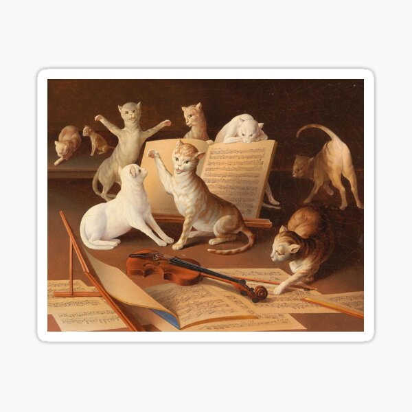 Cat Concert, Emanuel Kratky, 1872 Sticker