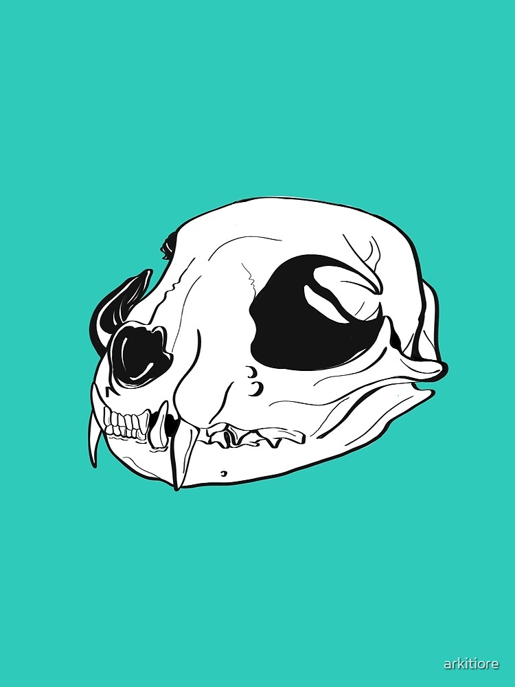 “Cat skull sticker and pattern” T-shirt by arkitiore | Redbubble