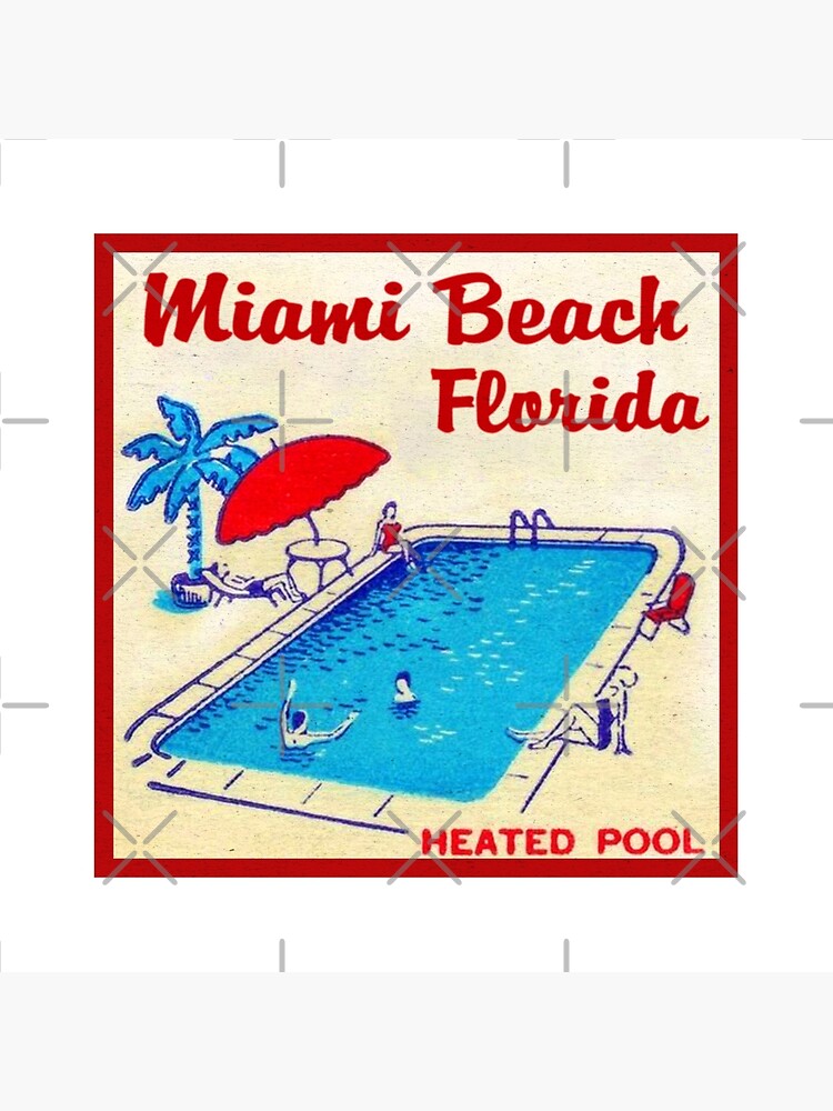 Miami Beach Florida Vintage Beach Ocean Swimming Pool Poster By Traveltime Redbubble