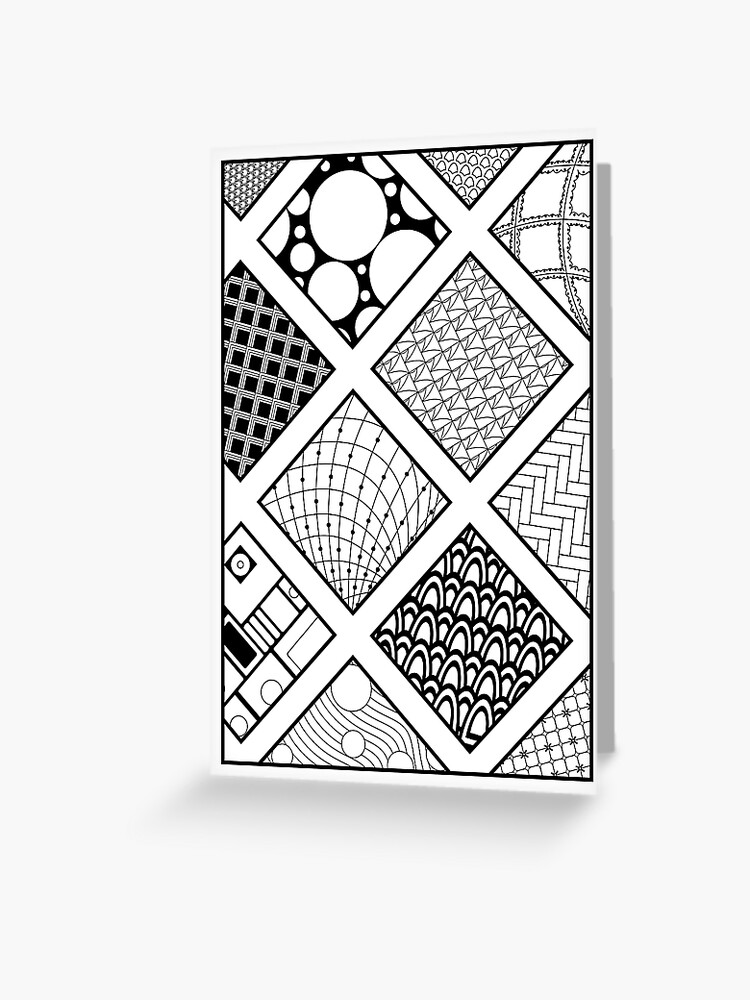 Zentangle, wall art, squares, pattern Greeting Card for Sale by  CrazyRabbits