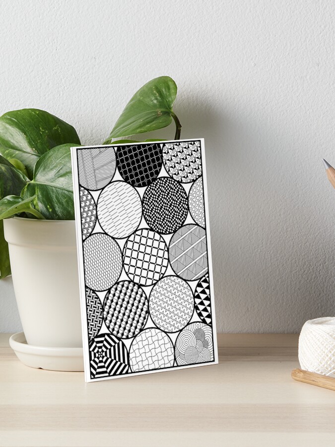 Zentangle, wall art, circles, pattern | Art Board Print