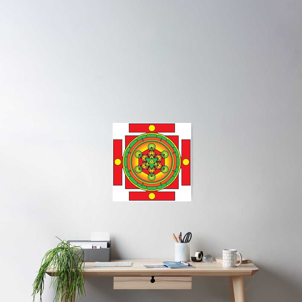 "Metatron's Cube Merkaba Mandala" Poster by GalacticMantra Redbubble