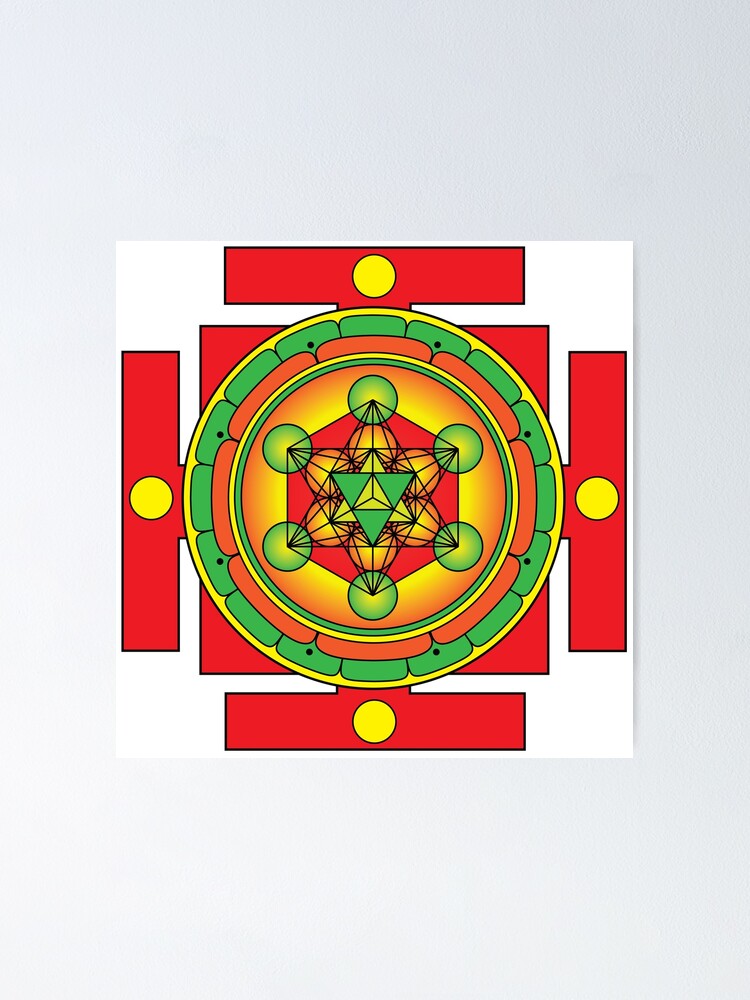 "Metatron's Cube Merkaba Mandala" Poster by GalacticMantra Redbubble