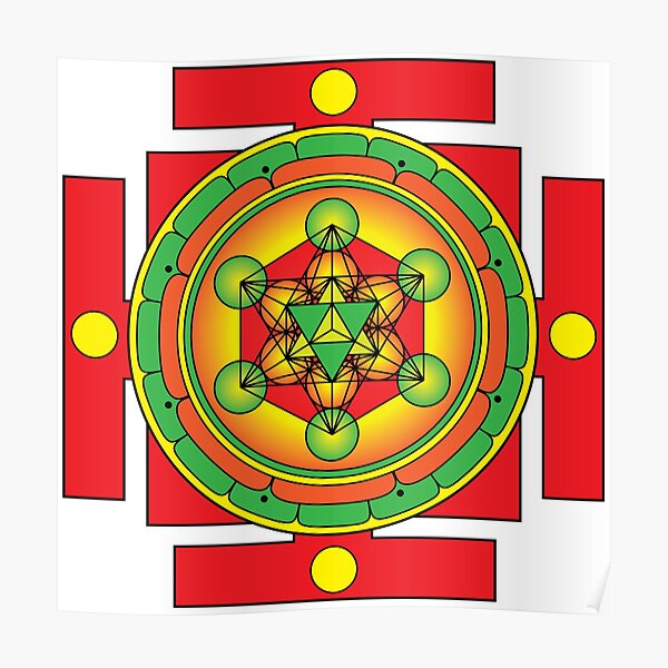 "Metatron's Cube Merkaba Mandala" Poster by GalacticMantra Redbubble