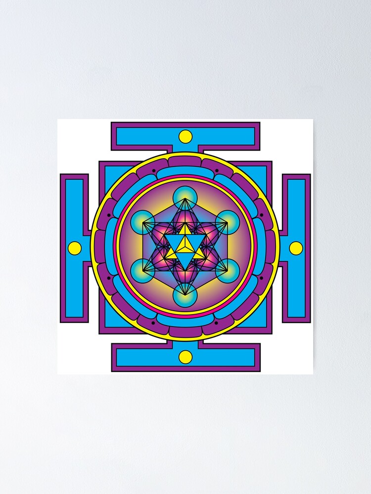 "Metatron's Cube Merkaba Mandala" Poster by GalacticMantra Redbubble