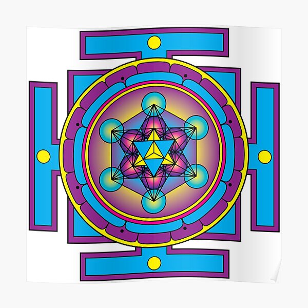 "Metatron's Cube Merkaba Mandala" Poster by GalacticMantra Redbubble