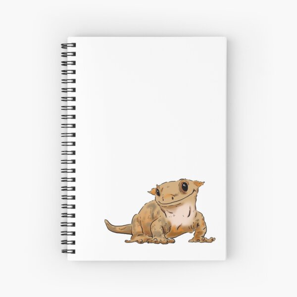 Smiling Crested Gecko, Cute Crested Gecko, Crestie Lover Spiral Notebook