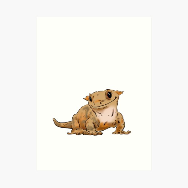Smiling Crested Gecko, Cute Crested Gecko, Crestie Lover Art Print