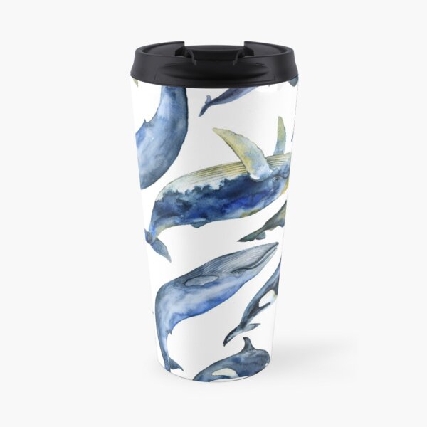 Watercolor whales Travel Mug