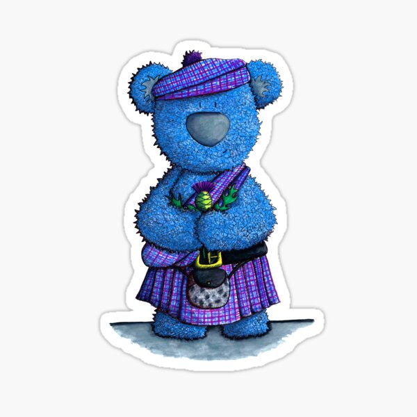 Scottish Tartan Bear Sticker