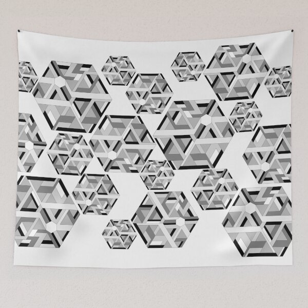 Item preview, Hexagon Black and white Geometric design designed and sold by edrawings38.