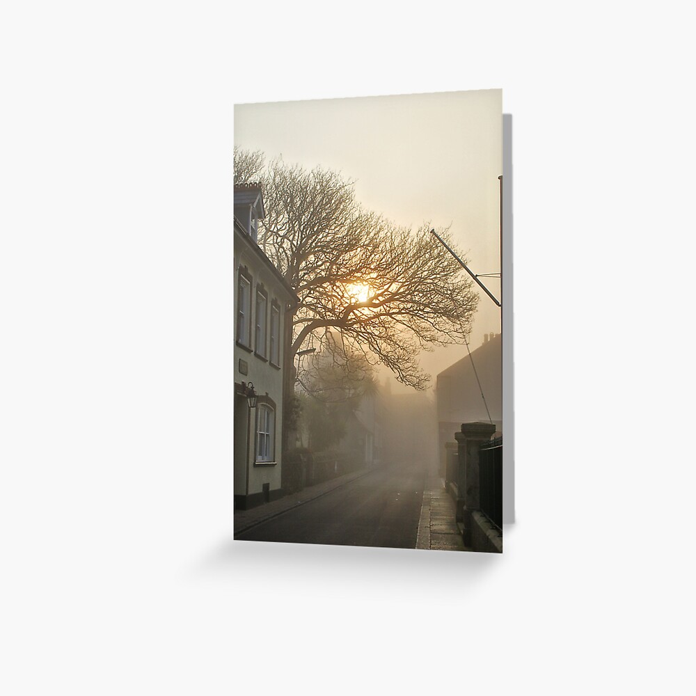 Fog in QE2 Street - Alderney Greeting Card