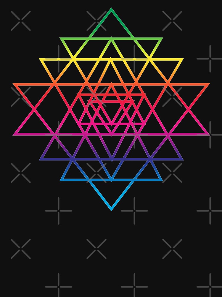 Sacred Geometry Geometric Mandala Flower Of Life Rainbow Sri Yantra Star by thespottydogg