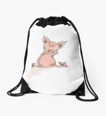 Sleepy Sphynx Drawstring Bag