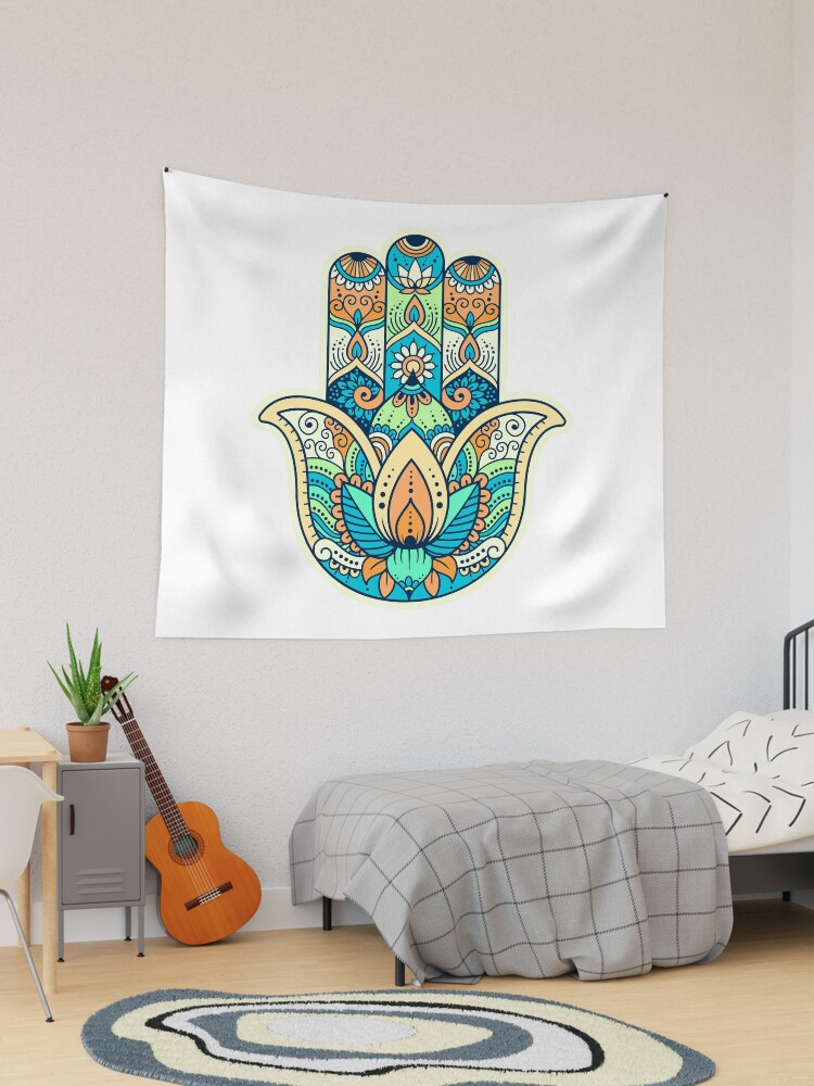 Hamsa Hand Namaste Shaka Hang Loose Peace Tapestry for Sale by TravelTime Redbubble