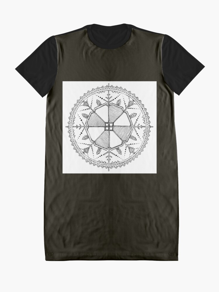 Alternate view of Latvian Sun Design Graphic T-Shirt Dress