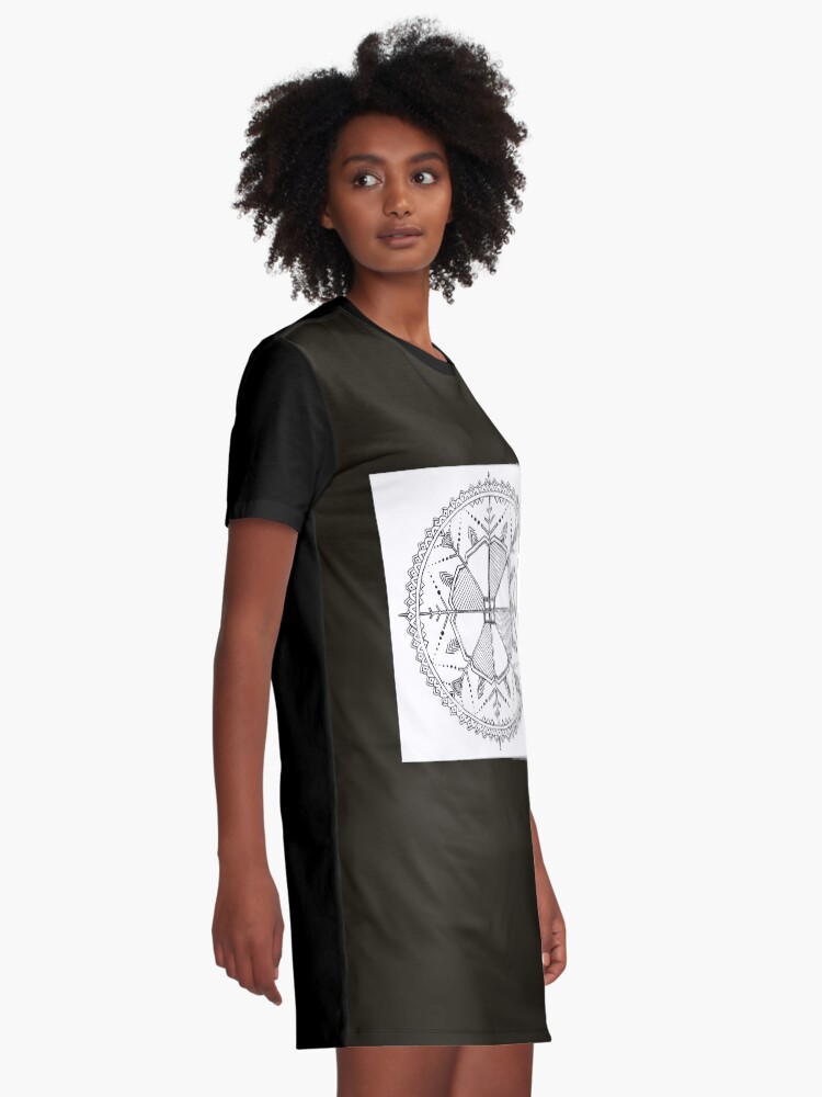 Alternate view of Latvian Sun Design Graphic T-Shirt Dress
