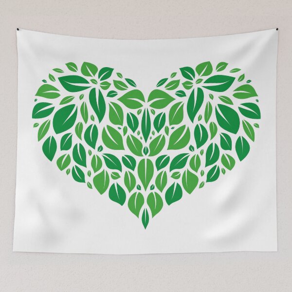 Item preview, Heart of green leaves. Green. Flat design style designed and sold by Afone4ka.