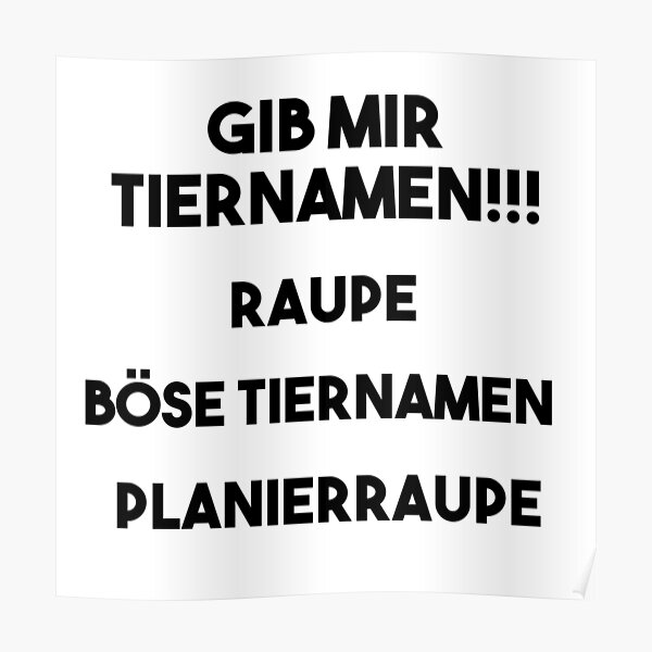 Poster Lustige Tiernamen Redbubble