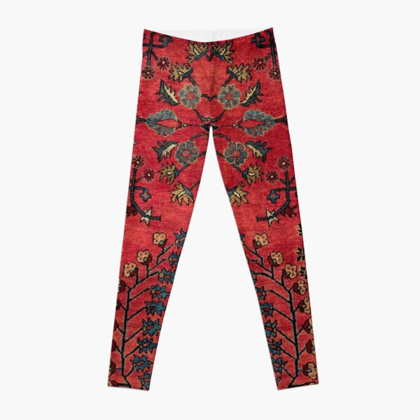 Red Persian Carpet - Persian Vintage Antique Carpet Nature Fine Art Leggings