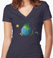 Kleiner Planet Shirt mit V-Ausschnitt