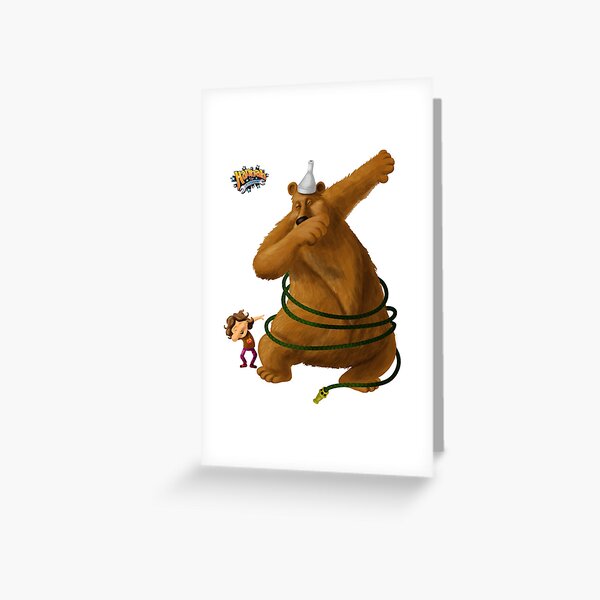 Hannah and the Dancing Bear dabbling in dabbing Greeting Card