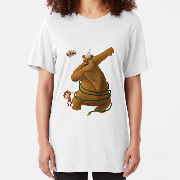 Hannah and the Dancing Bear dabbling in dabbing Slim Fit T-Shirt
