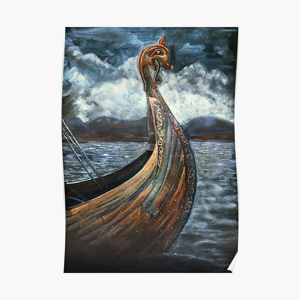 Drakkar In the fjord Poster