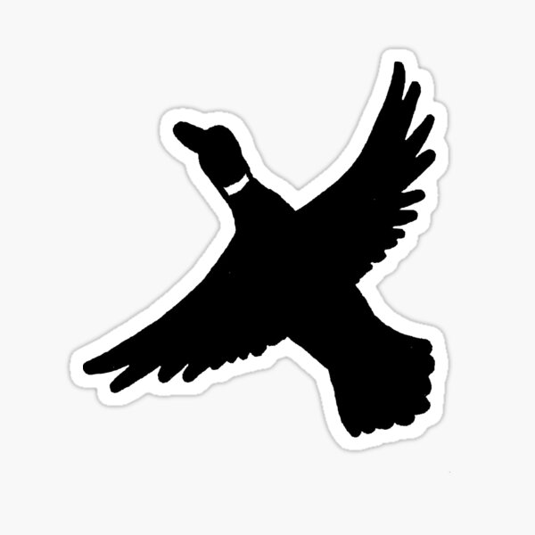 Flying Duck Black Silhouette Sticker