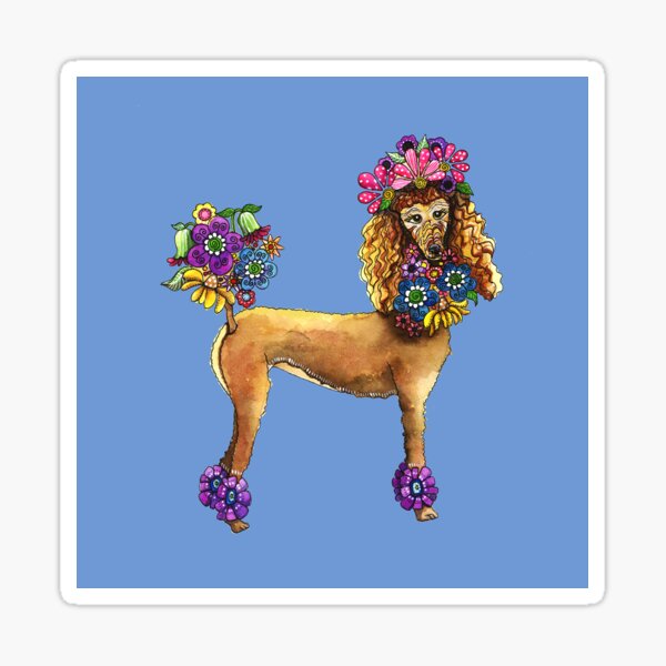 Poodle Dee Doo Blue Sticker