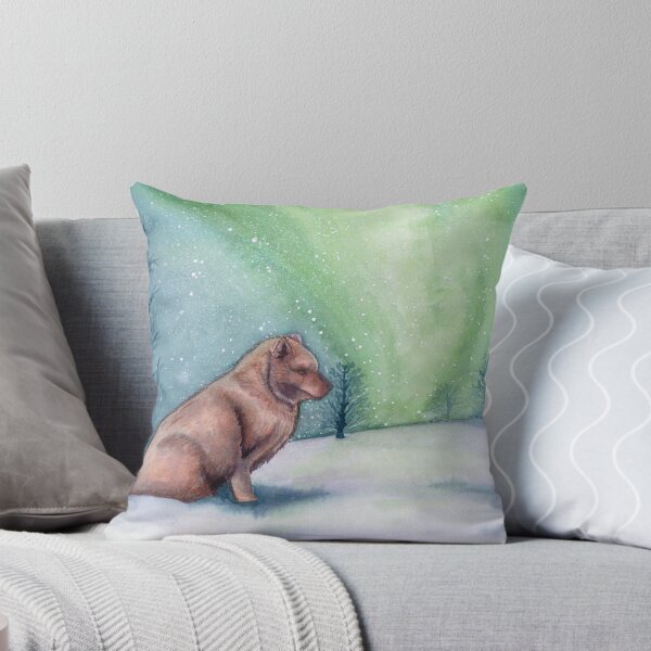 Item preview, Northern light snow watercolor painting designed and sold by Petrún Sigurðardóttir.