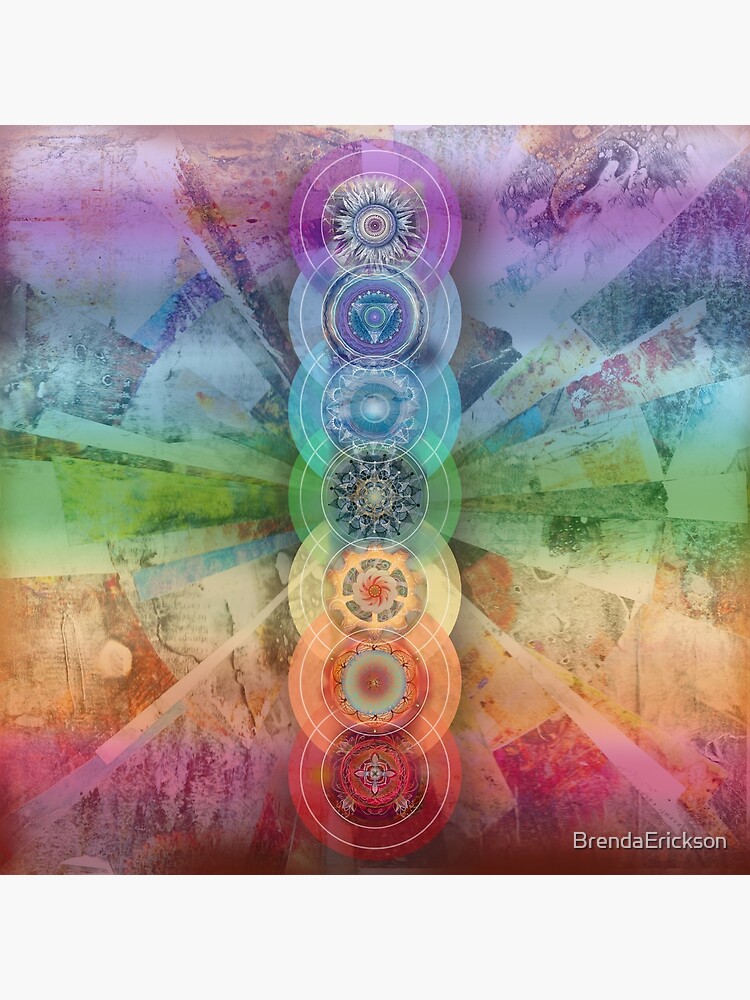 Seven Chakras Meditation Art Greeting Card By Brendaerickson Redbubble