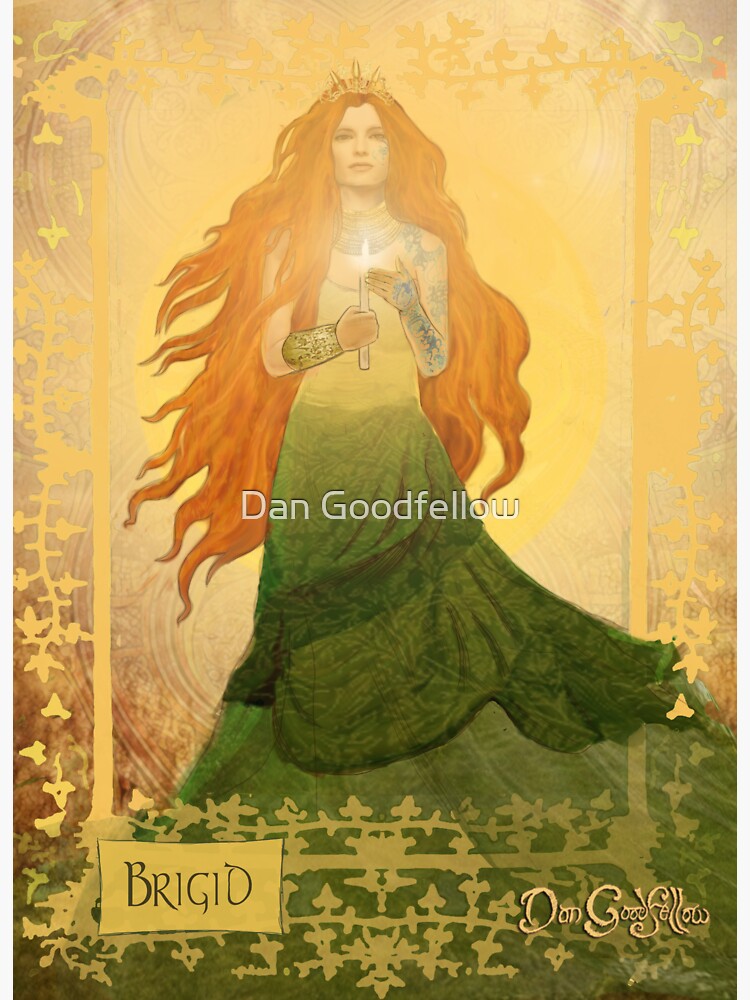 Thumbnail 3 of 3, Sticker, Celtic Goddess; Brigid designed and sold by dangoodfellow.
