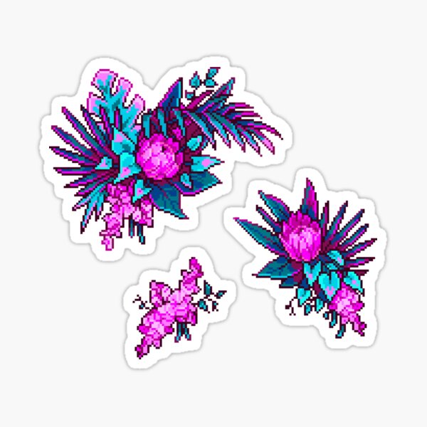 Item preview, Tropical Pixel Floral Pattern - Maroon designed and sold by theCatghost.