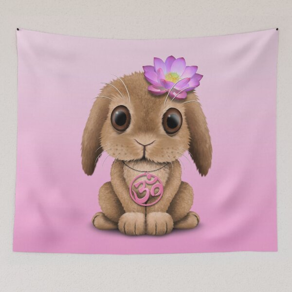 Item preview, Zen Baby Bunny with Pink Yoga Om Symbol designed and sold by JeffBartels.