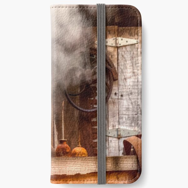 Oil Cans on the Rail iPhone Wallet
