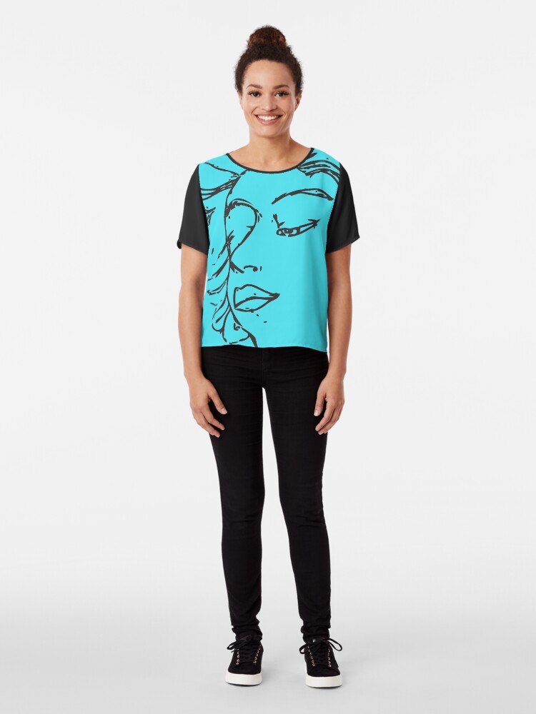 Alternate view of Woman Looking Down Chiffon Top