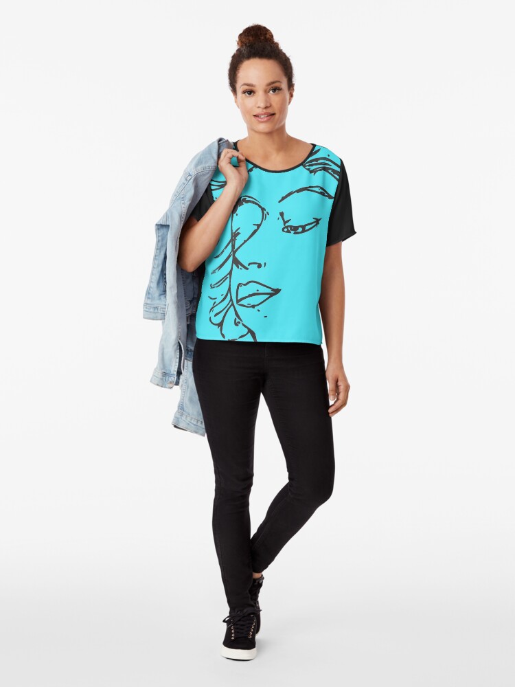 Alternate view of Woman Looking Down Chiffon Top