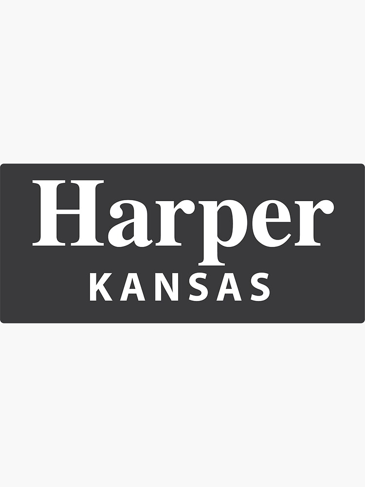 "Harper, Kansas" Sticker for Sale by EveryCityxD2 Redbubble